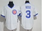 Chicago Cubs #3 David Ross White Pullover Throwback Jersey