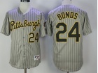 Pittsburgh Pirates #24 Barry Bonds Grey Strips Turn Back Jersey