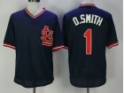 St. Louis Cardinals #1 Ozzie Smith Blue BP Throwback Jersey