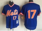 New York Mets #17 Keith Hernande Blue BP Mesh Thrwoback Jersey