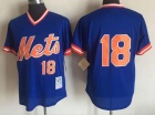 New York Mets #18 Darryl Strawberry Blue BP Mesh Thrwoback Jersey