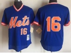 New York Mets #16 Dwight Gooden Blue BP Mesh Thrwoback Jersey