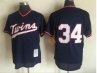 Minnesota Twins #34 Kirby Puckett Blue BP Mesh Thrwoback Jersey