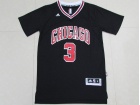 Chicago Bulls #3 Dwyane Wade Black With Sleeves Stitched Basketball Jersey