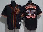 San Francisco Giants #35 Brandon Crawford Black USA Flag Fashion Jersey