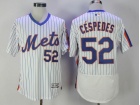 New York Mets #52 Yoenis Cespedes White Pullover Flexbase Jersey