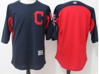 Cleveland Indians #12 Francisco Lindor Blue Collection On-Field 3/4-Sleeve Batting Practice Jersey