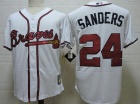 Atlanta Braves #24 Deion Sanders White Throwback Jerseys