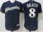 Milwaukee Brewers #8 Ryan Braun Blue Cool Base Jersey