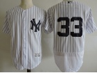 New York Yankees #33 Greg Bird White Pinstrip Flexbase Jerseys