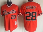 San Francisco Giants #28 Buster Posey Orange Pullover Throwback Jersey