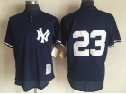 New York Yankees #23 Don Mattingly Blue BP Throwback Jersey