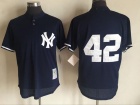 New York Yankees #42 Mariano Rivera Blue BP Throwback Jersey