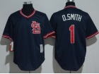 St. Louis Cardinals #1 Ozzie Smith Blue Throwback Jersey