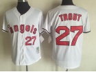 Los Angeles Angels #27 Mike Trout White Throwback Jersey