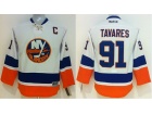 Youth New York Islanders #91 John Tavares White Hokcey Jersey