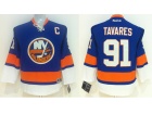 Youth New York Islanders #91 John Tavares Blue Hokcey Jersey