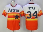 Houston Astros #34 Nolan Ryan Orange Throwback Jersey