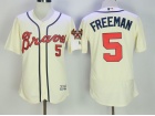 Atlanta Braves #5 Freddie Freeman Cream Flexbase Jerseys