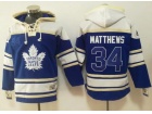 Toronto Maple Leafs #34 Auston Matthews Blue Old Time NHL Hockey Hoodie