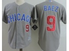 Chicago Cubs #9 Javier Baez Grey Chicago With Number Cool Base Jerseys