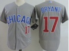 Chicago Cubs #17 Kris Bryant Gray Chicago With Number Cool Base Jerseys