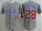 Chicago Cubs #28 Kyle Hendricks Gray Chicago With Number Cool Base Jerseys