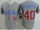 Chicago Cubs #40 Willson Contreras Gray Chicago With Number Cool Base Jerseys