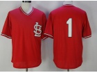 St. Louis Cardinals #1 Ozzie Smith Red BP Throwback Jersey