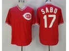 Cincinnati Reds #17 Chris Sabo Red BP Throwback Jersey