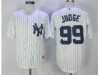 New York Yankees #99 Aaron Judge White Strips Cool Base Jersey