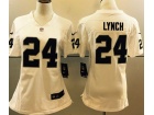 Oakland Raiders #24 Marshawn Lynch White Women Jersey