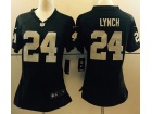 Oakland Raiders #24 Marshawn Lynch Black Women Jersey