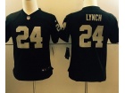 Oakland Raiders #24 Marshawn Lynch Black Youth Jersey