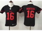 San Francisco 49ers #16 Joe Montana Black Nike Toddler Jerseys