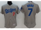 Los Angeles Dodgers #7 Julio Urias Grey FlexBase Jerseys