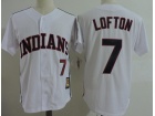 Cleveland Indians #7 Kenny Lofton White Throwback Jersey