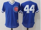 Chicago Cubs #44 Anthony Rizzo Blue Mesh Throwback Jersey