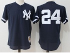 New York Yankees #24 Gary Sanchez Blue Mesh Throwback Jersey