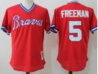 Atlanta Braves #5 Freddie Freeman Red BP Throwback Jersey