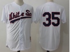 Chicago White Sox #35 Frank Thomas White Throwback Jersey