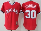 Cleveland Indians #30 Joe Carter Red Throwback Jersey