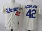 Los Angeles Dodgers #42 Jackie Robinson Cream Throwback Jerseys