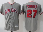 Los Angeles Angels #27 Mike Trout Grey Soft Cool Base Jersey