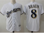 Milwaukee Brewers #8 Ryan Braun White Cool Base Jersey