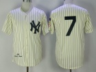 New York Yankees #7 Mickey Mantle Cream 1951 Throwback Jersey