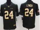 Oakland Raiders #24 Marshawn Lynch Gold Anthracite Salute to Service Limited Football Jersey