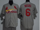 St. Louis Cardinals #6 Stan Musial Grey Cool Base Jersey