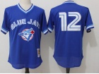 Toronto Blue Jays #12 Roberto Alomar Blue BP Throwback Jersey