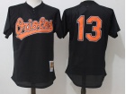 Baltimore Orioles #13 Manny Machado Black BP Throwback Jersey